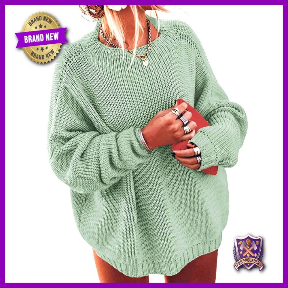Plus Size Batwing Sleeve Oversized Pullover Sweater Chunky Knit XL-5XL